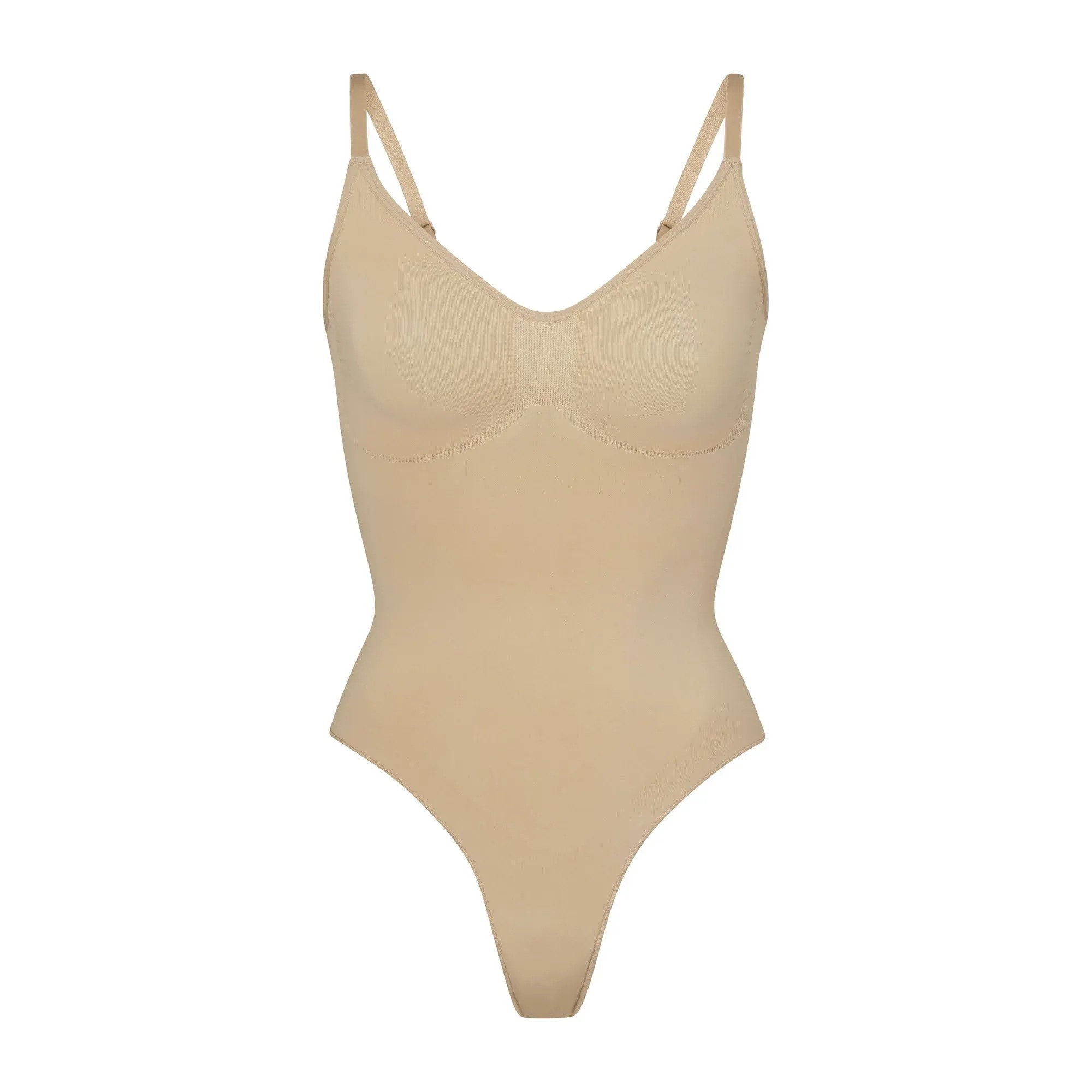 Skims Seamless Sculpt Thong Bodysuit Clay - HypeFly India View 1