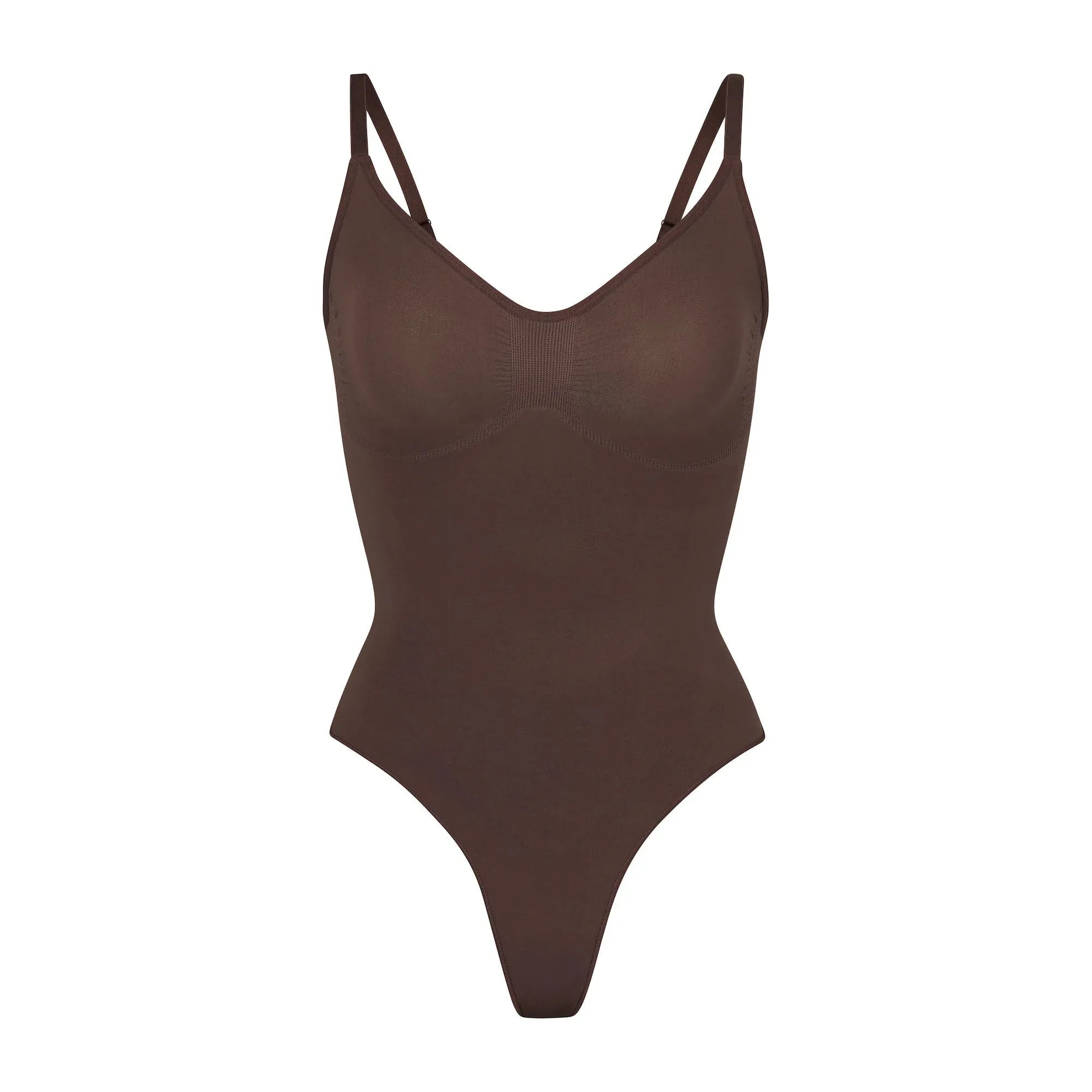 Skims Seamless Sculpt Thong Bodysuit Cocoa - HypeFly India View 1