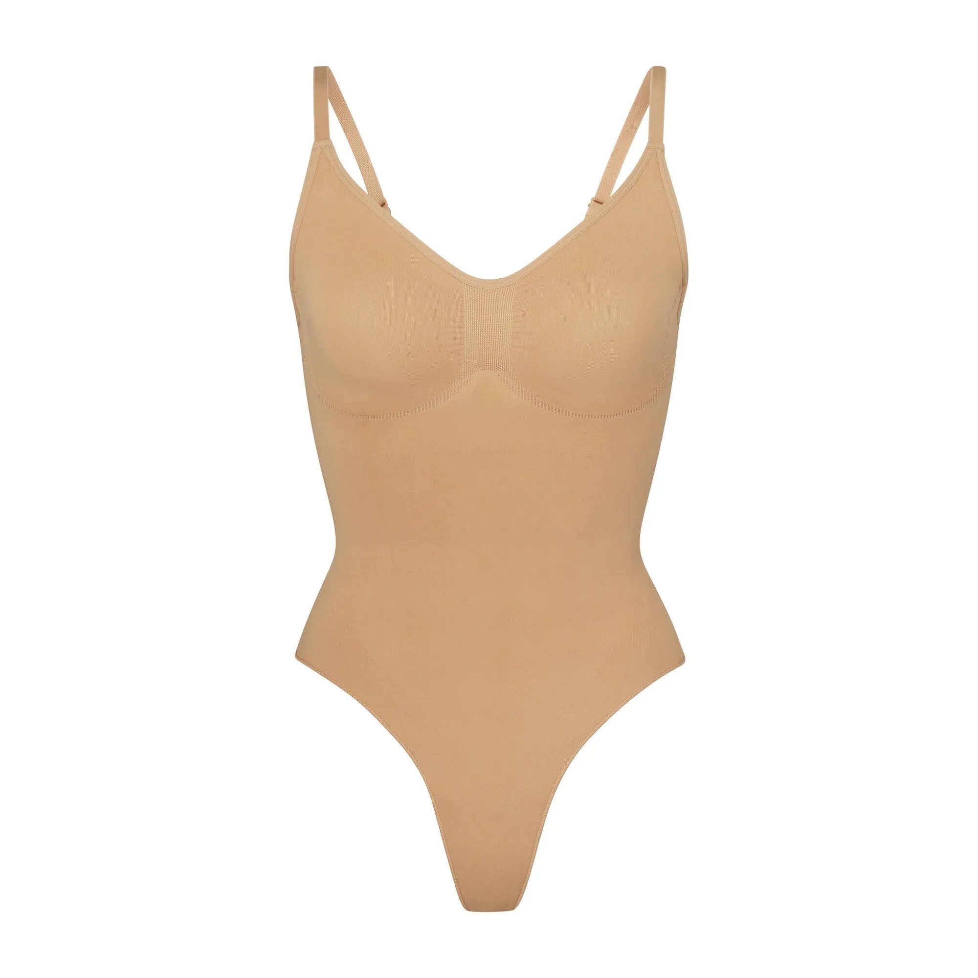 Skims Seamless Sculpt Thong Bodysuit Ochre - HypeFly India View 1