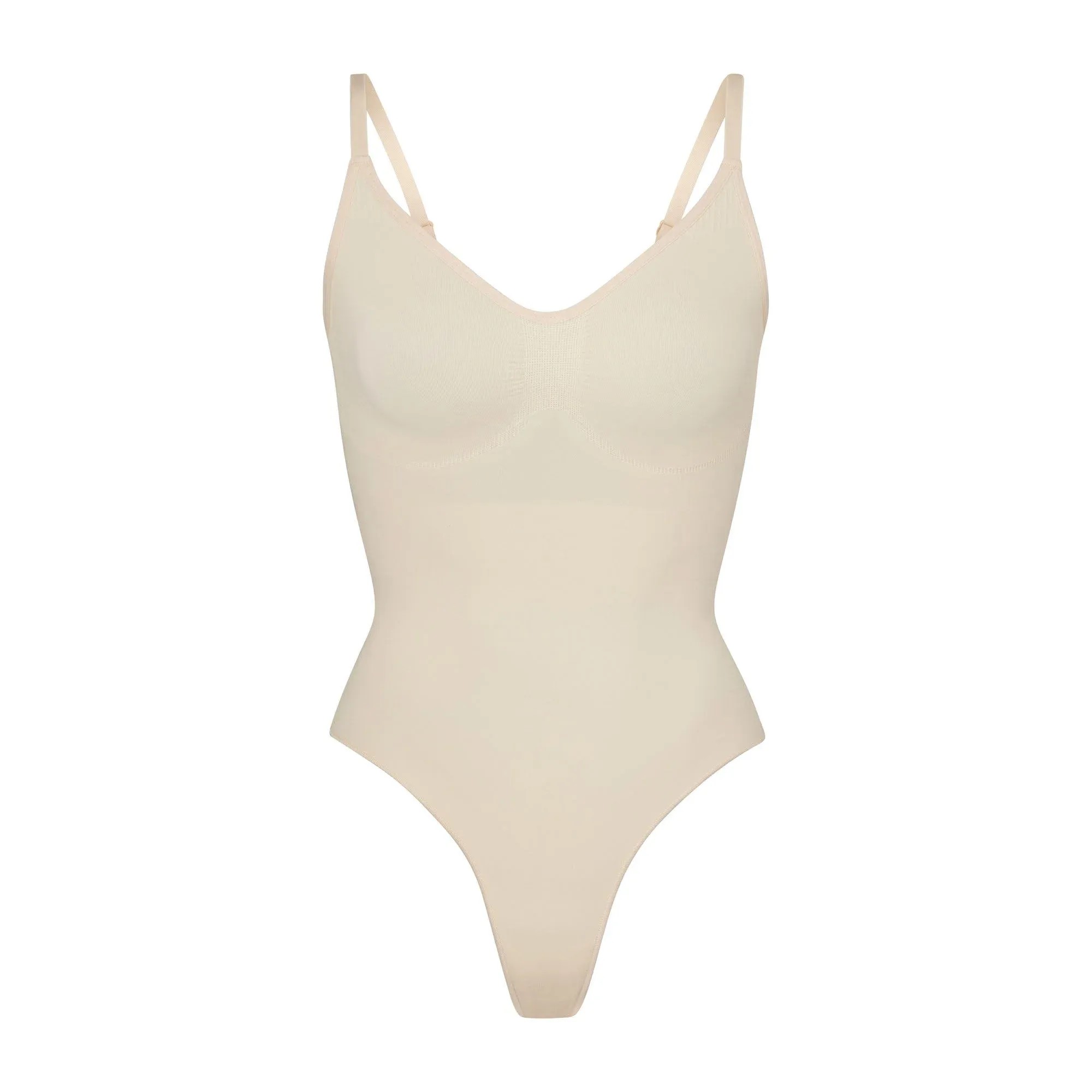 Skims Seamless Sculpt Thong Bodysuit Sand - HypeFly India View 1