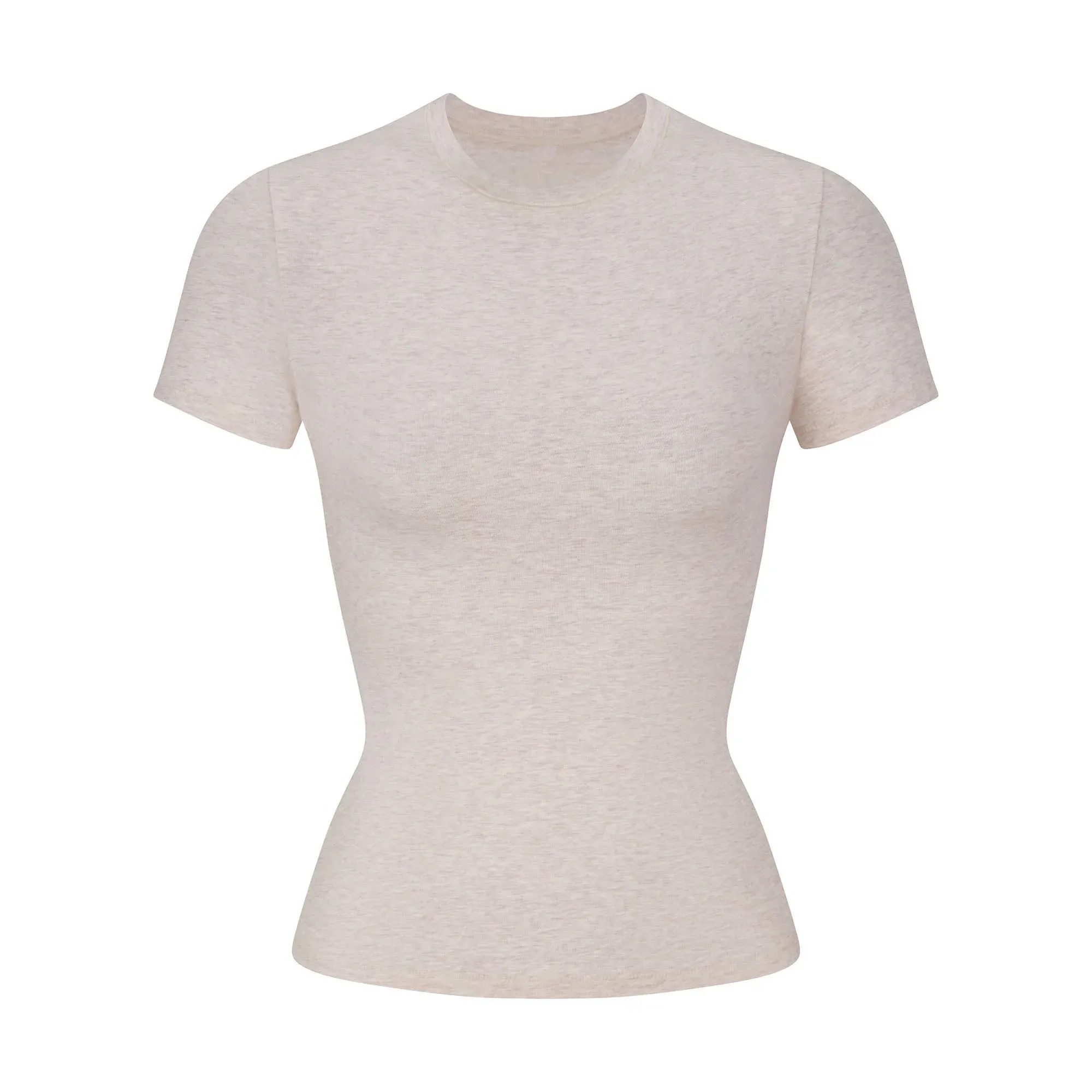 Skims Cotton Jersey T-shirt Heather Oatmeal - HypeFly India View 1