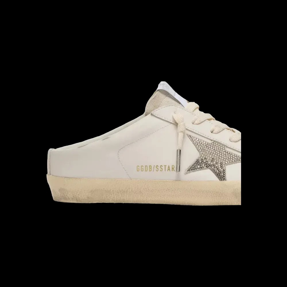 Golden Goose Super-Star Sabots In White Leather With Swarovski Star - HypeFly India View 5