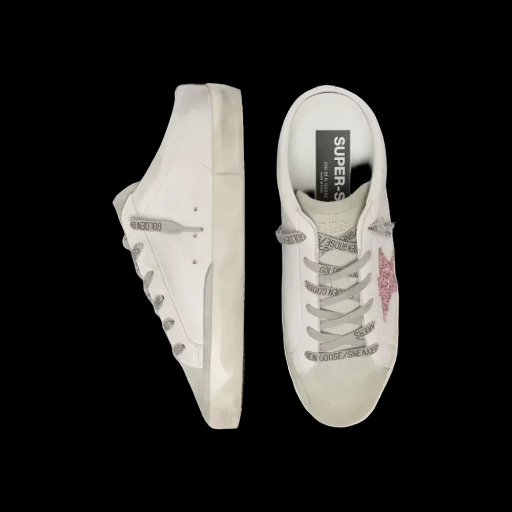Golden Goose Super-Star Sabot With A Platinum Glitter Star - HypeFly India View 3
