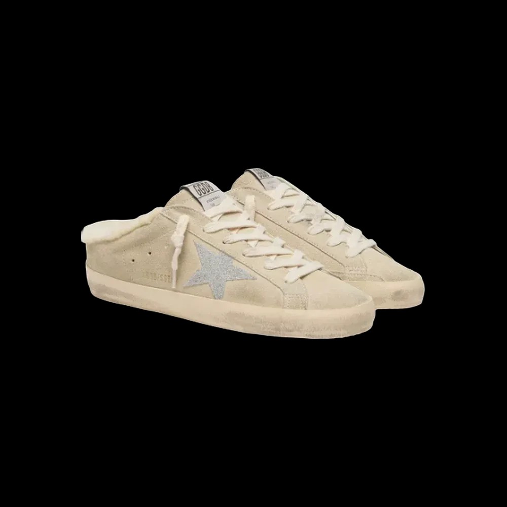 Golden Goose Super-Star Sabots With Swarovski Crystal Star And Shearling Lining - HypeFly India View 3