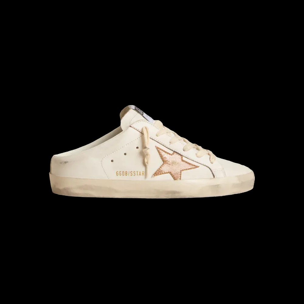 Golden Goose Super-Star Sabots In Leather With Plasticized Gold Glitter Star - HypeFly India View 1
