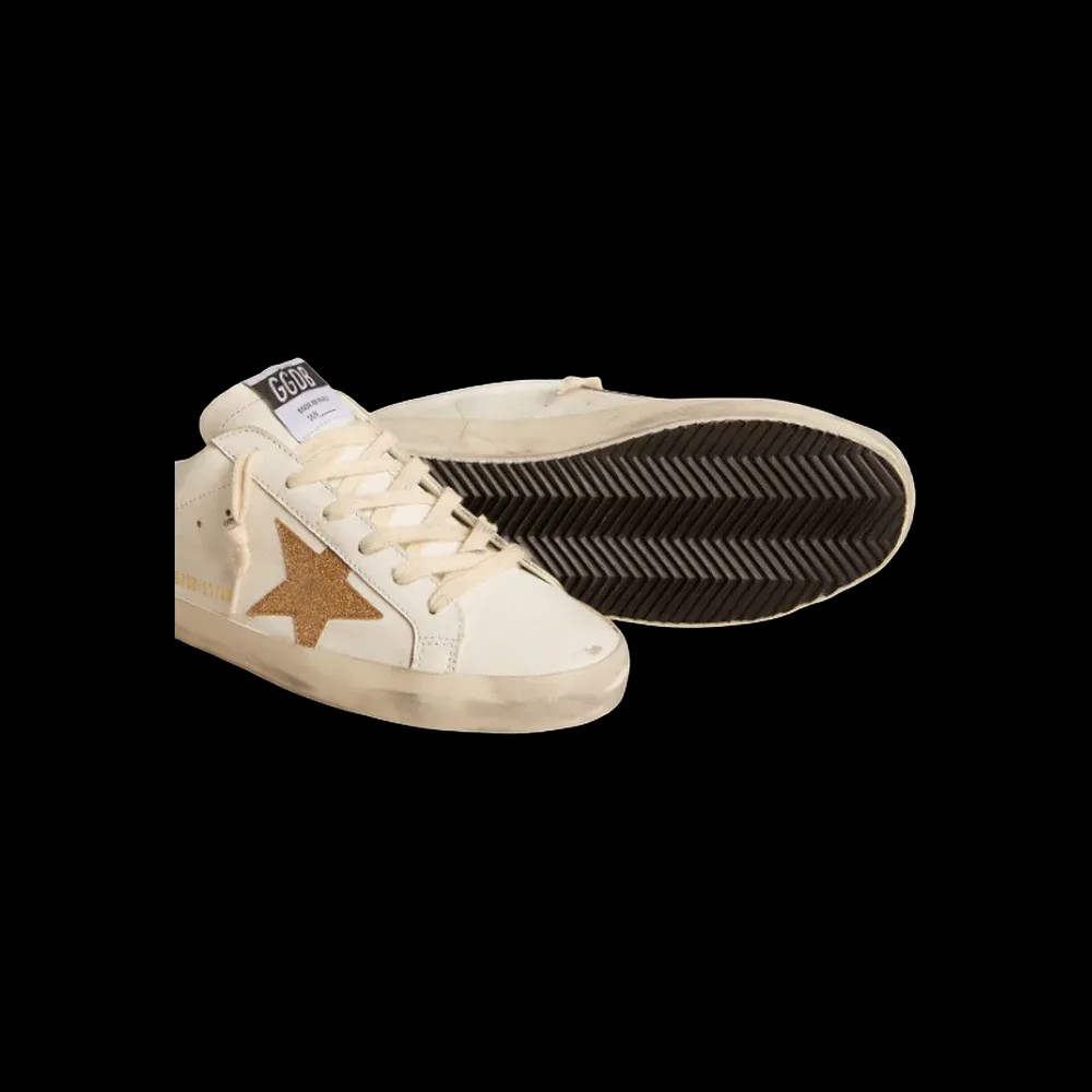 Golden Goose Super-Star Sabots In Leather With Plasticized Gold Glitter Star - HypeFly India View 2