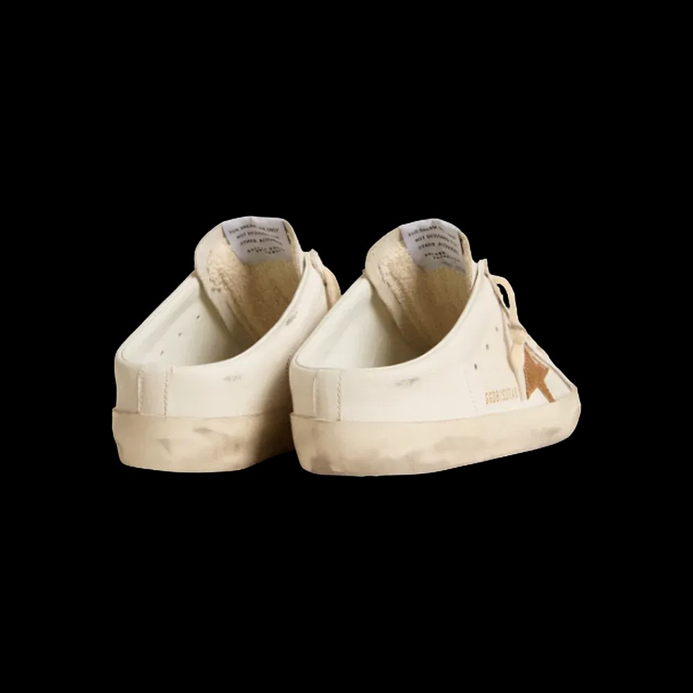 Golden Goose Super-Star Sabots In Leather With Plasticized Gold Glitter Star - HypeFly India View 3