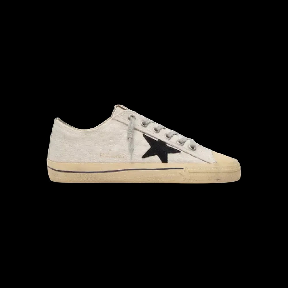Golden Goose V-Star With Black Suede Star And Embroidered Lettering - HypeFly India View 1