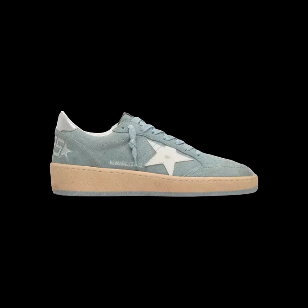 Golden Goose Ball Star In Light Blue Suede With White Star - HypeFly India View 1