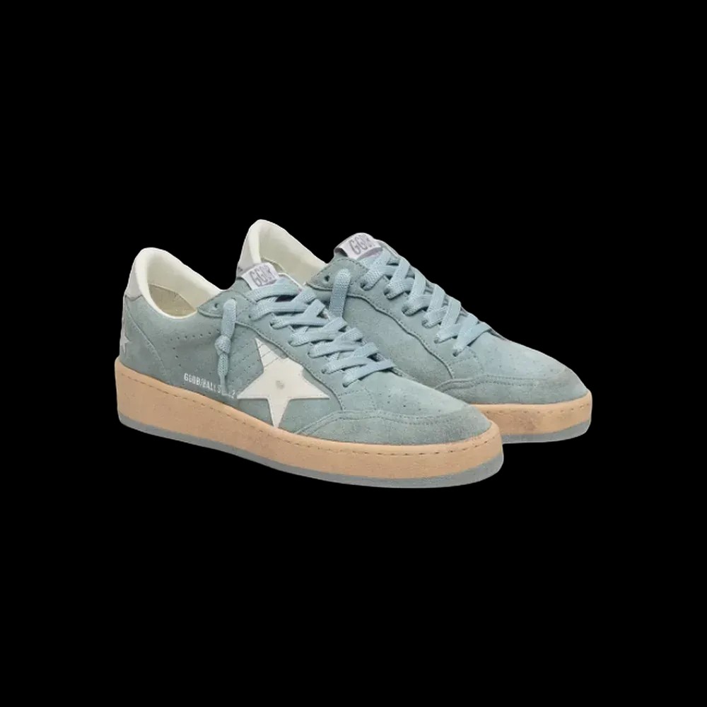 Golden Goose Ball Star In Light Blue Suede With White Star - HypeFly India View 2