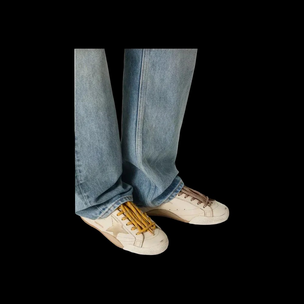 Golden Goose True-Star In White Nappa Leather With Gold Star - HypeFly India View 4