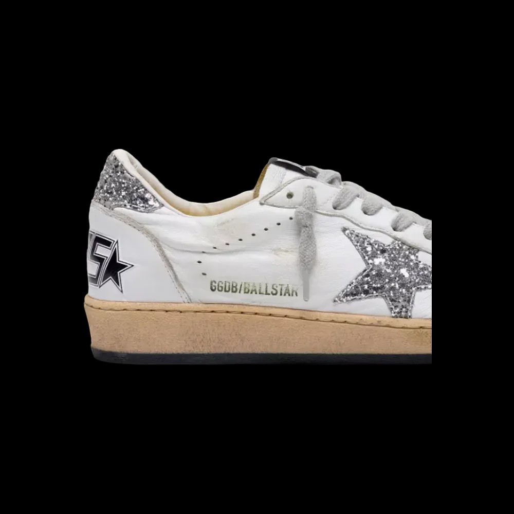 Golden Goose Ball Star In Nappa With Silver Glitter Star And Heel Tab - HypeFly India View 5