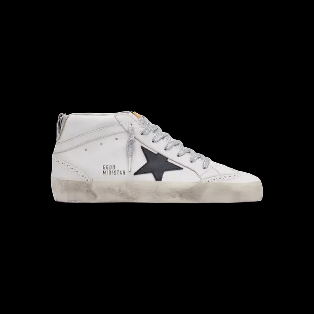 Golden Goose Mid Star With Laminated Heel Tab And Glitter Laces - HypeFly India View 1