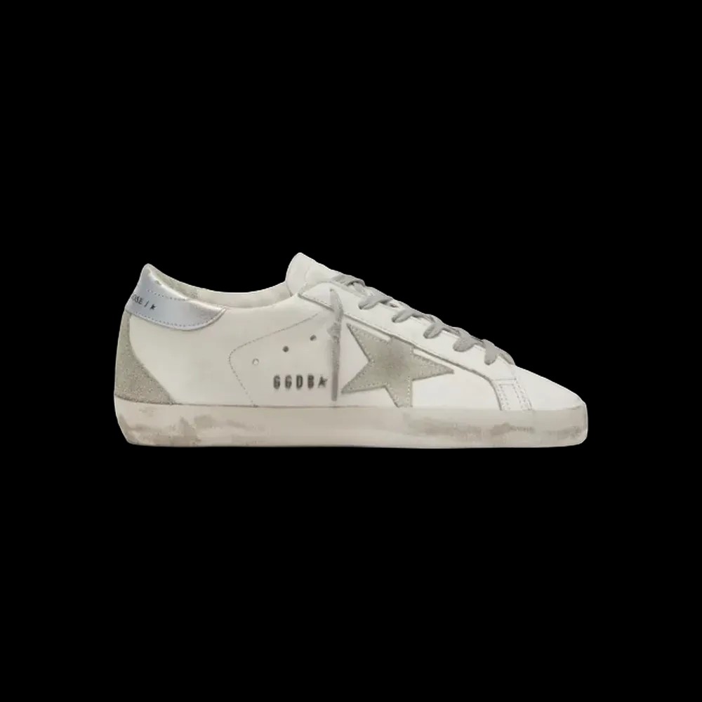 Golden Goose Super-Star With Silver Heel Tab And Metal Stud Lettering - HypeFly India View 1