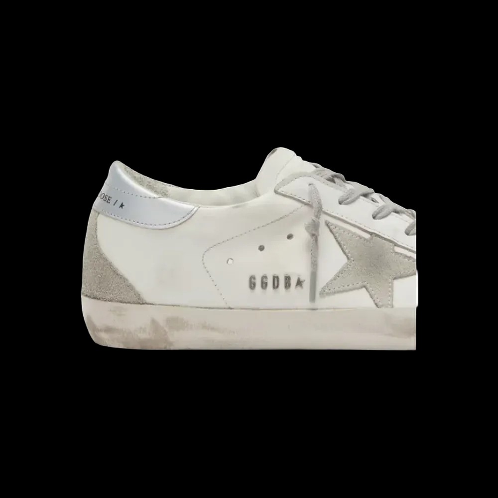 Golden Goose Super-Star With Silver Heel Tab And Metal Stud Lettering - HypeFly India View 5