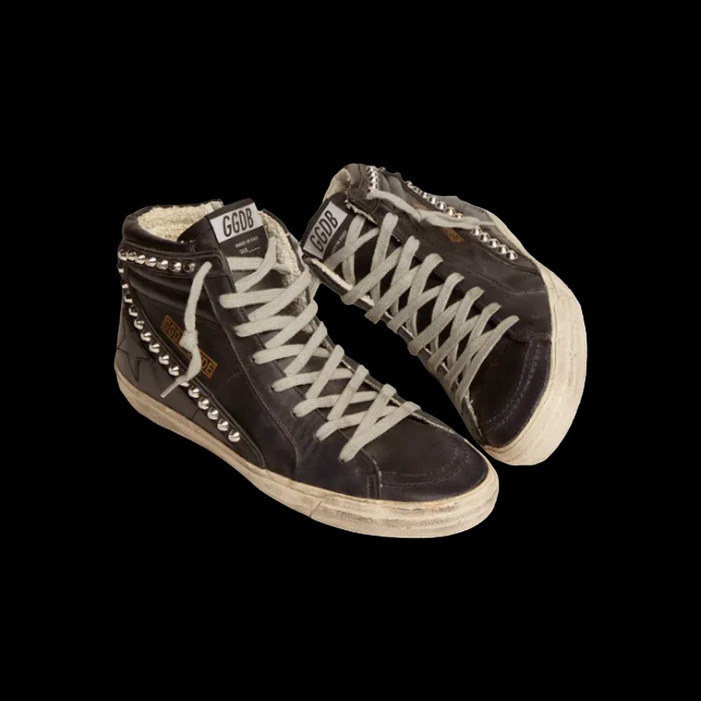 Golden Goose Slide Black With Studs - HypeFly India View 3