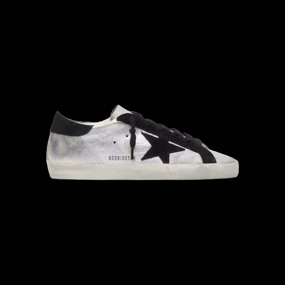 Golden Goose Super-Star In Silver Leather With Contrasting Inserts - HypeFly India View 1