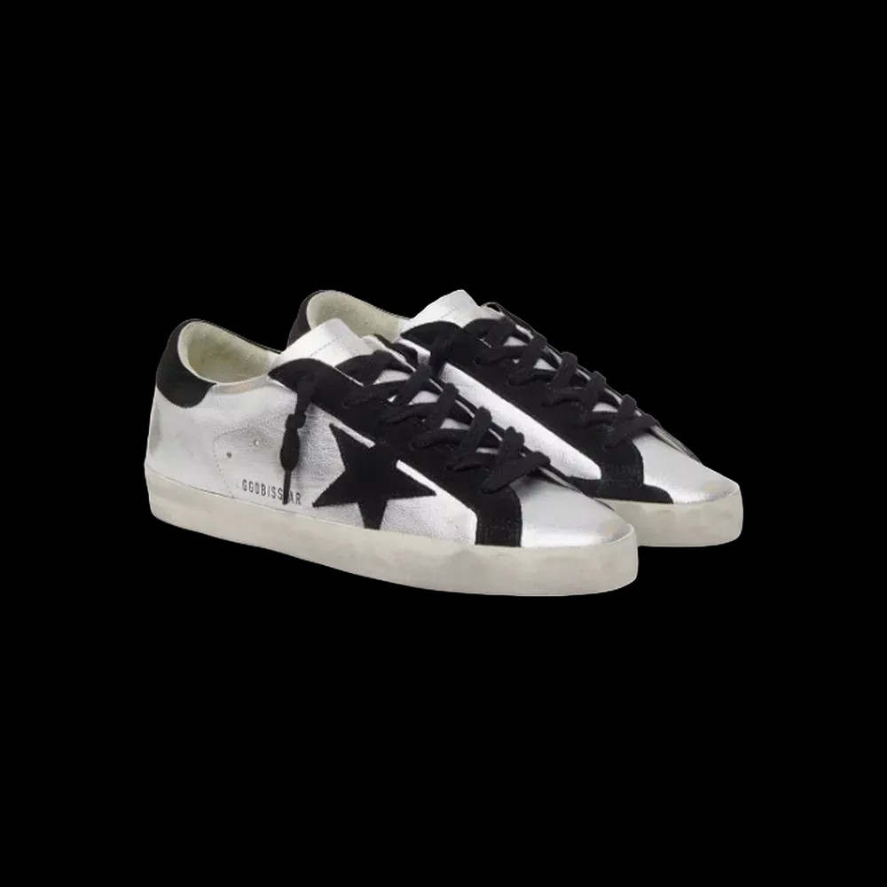 Golden Goose Super-Star In Silver Leather With Contrasting Inserts - HypeFly India View 2