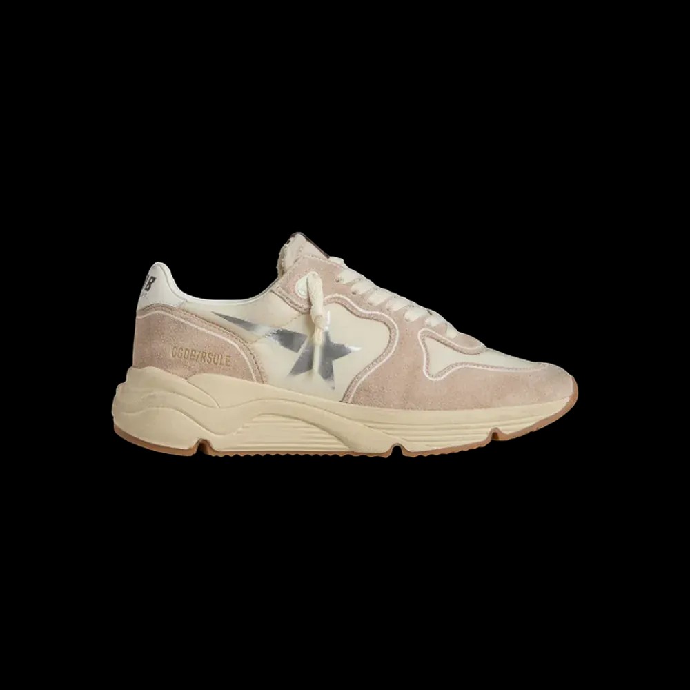 Golden Goose Running Sole In Nylon And Suede With Silver Printed Star - HypeFly India View 1