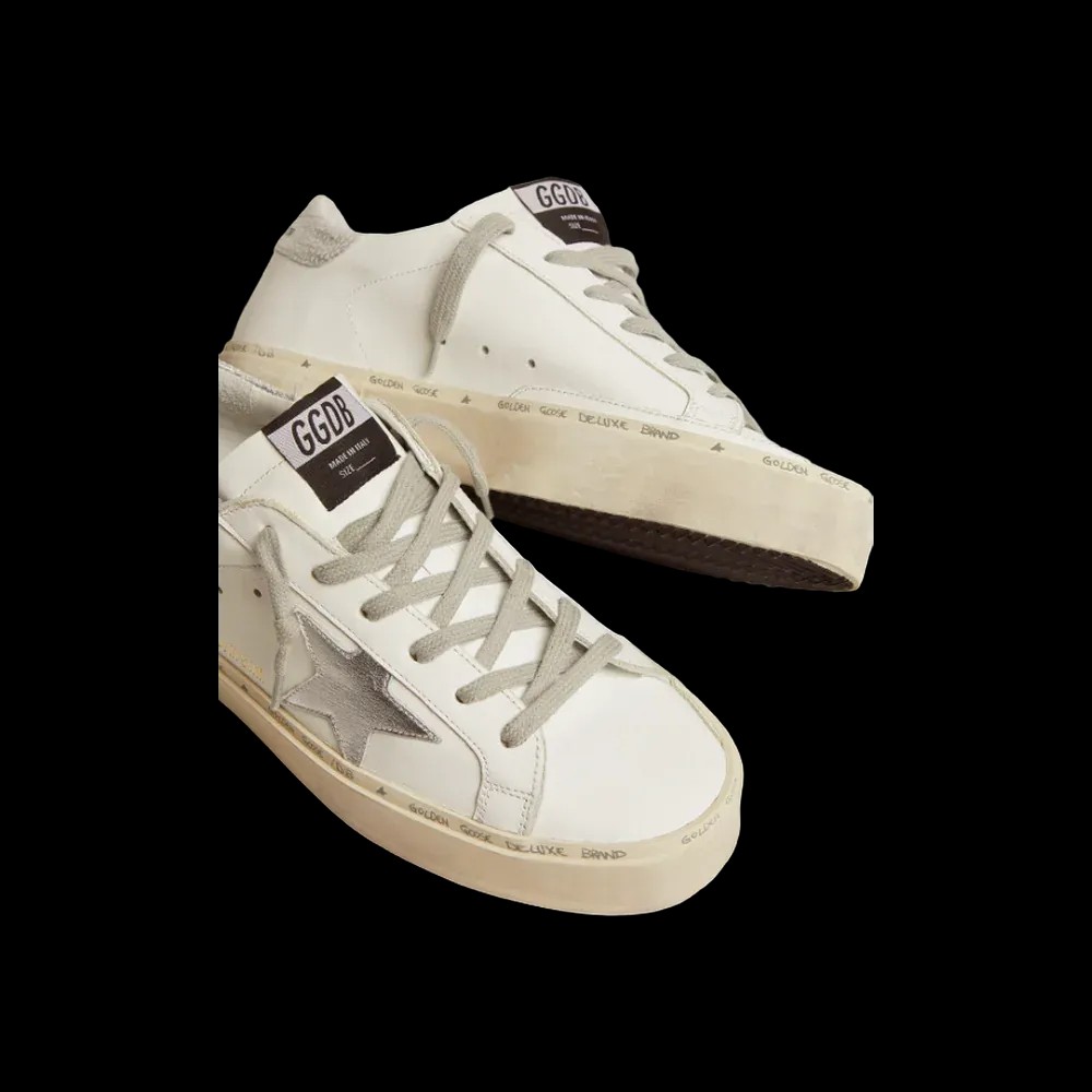 Golden Goose Hi Star With Star And Metallic Silver Heel - HypeFly India View 2