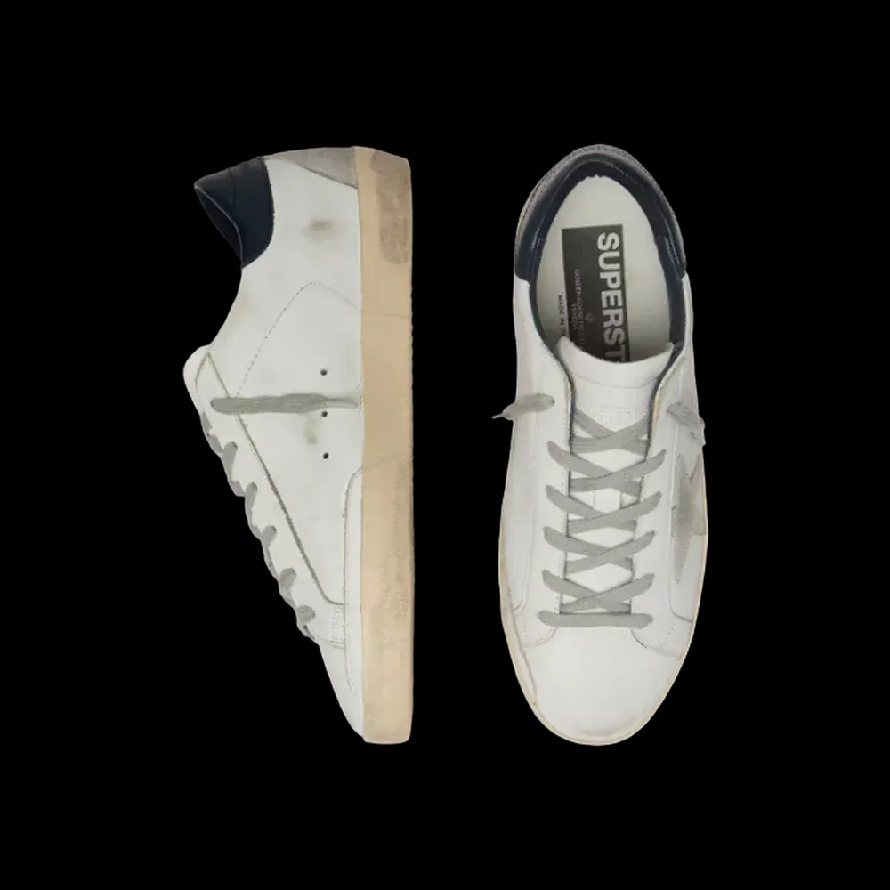 Golden Goose Super-Star With Suede Star And Blue Heel Tab - HypeFly India View 2