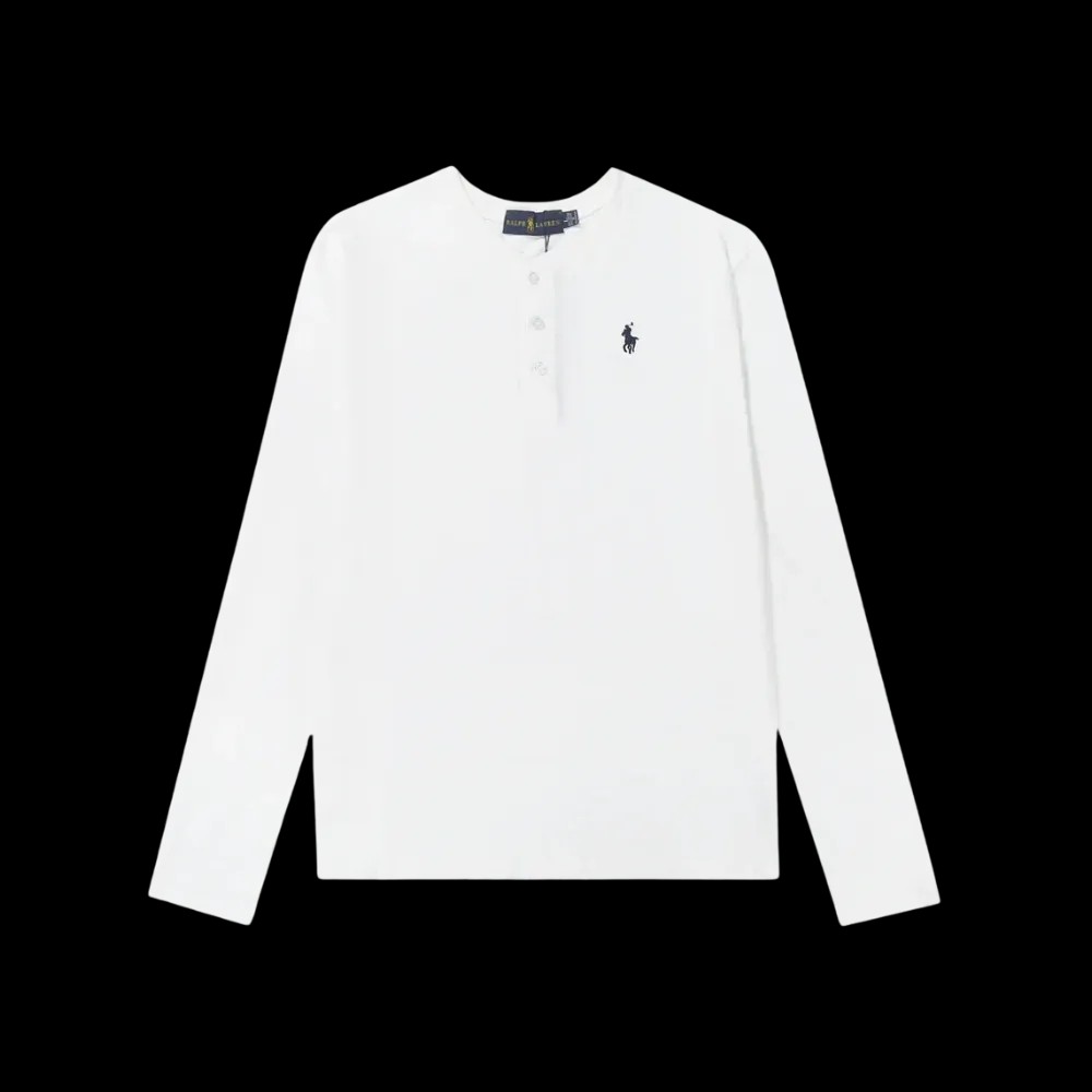 Polo Ralph Lauren Classic Long Sleeve Polo Shirt White - HypeFly India View 1