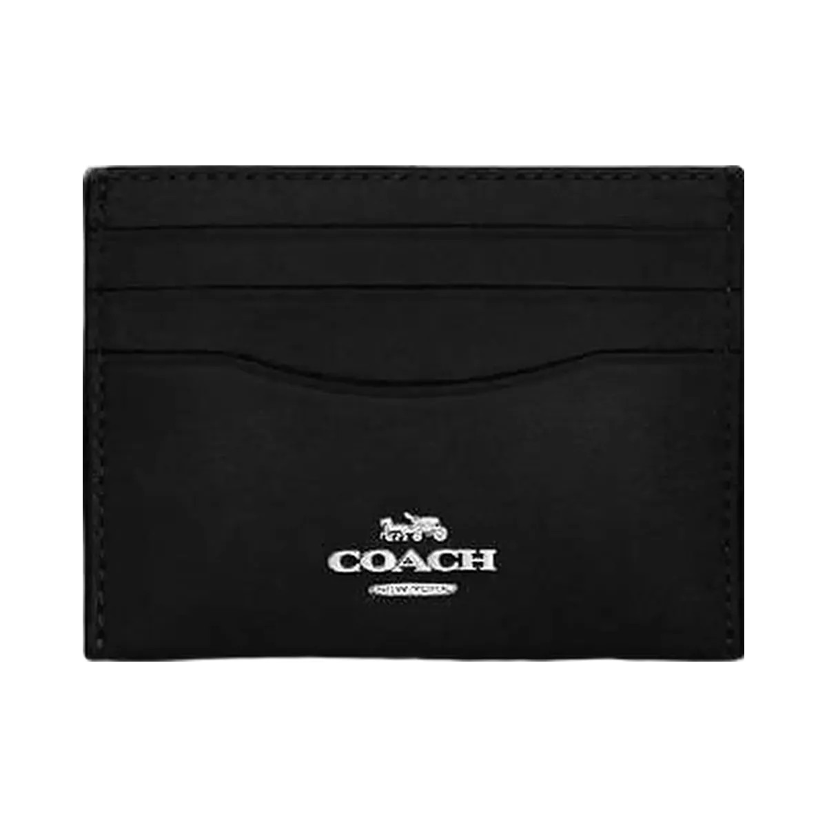 Coach Slim Id Card Case Glazed Leather-Silver-Black - HypeFly India View 2