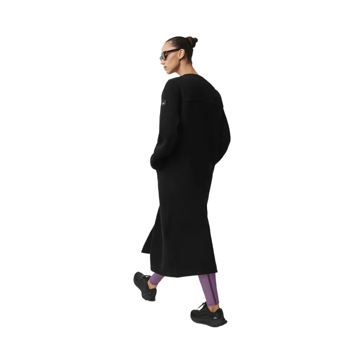Alo Women's Double Face Wool City Girl Long Coat - Black - HypeFly India View 3