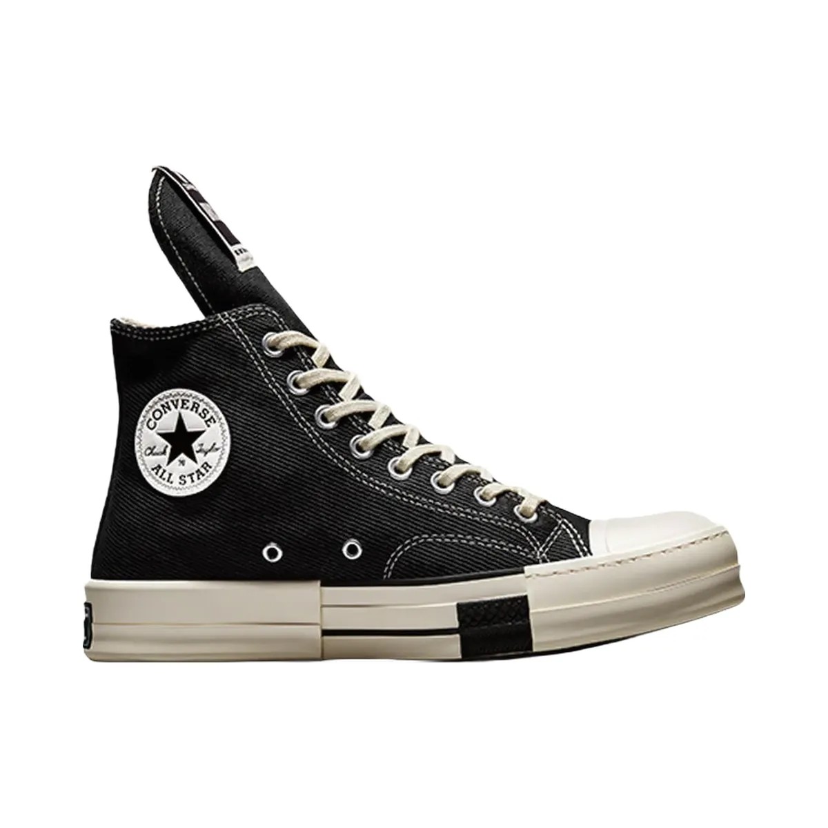 Converse Drkstar Hi Rick Owens Drkshdw Black Egret - HypeFly India View 1