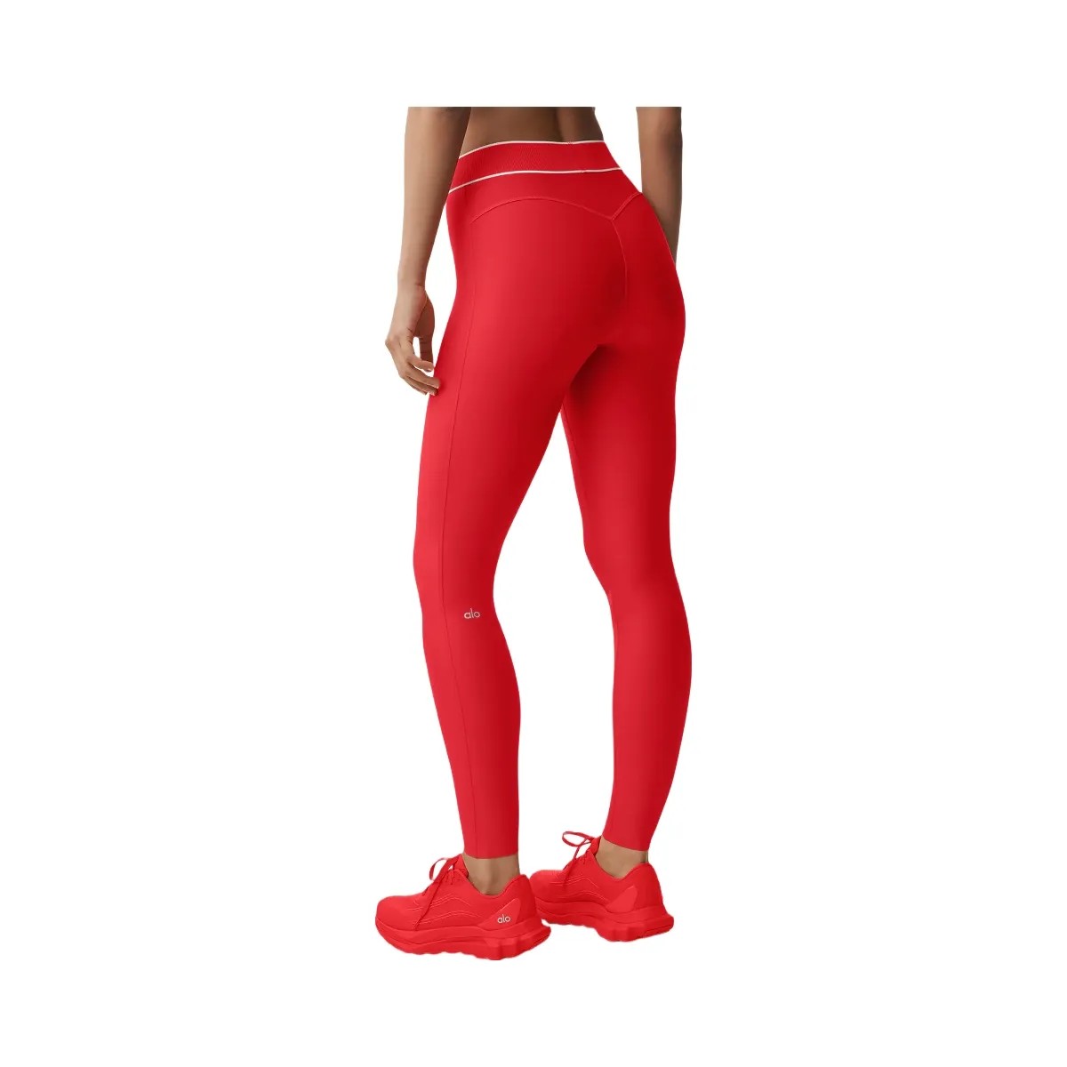 Alo Women's Airlift High-Waist Alignment Legging - Bright Red/White - HypeFly India View 1