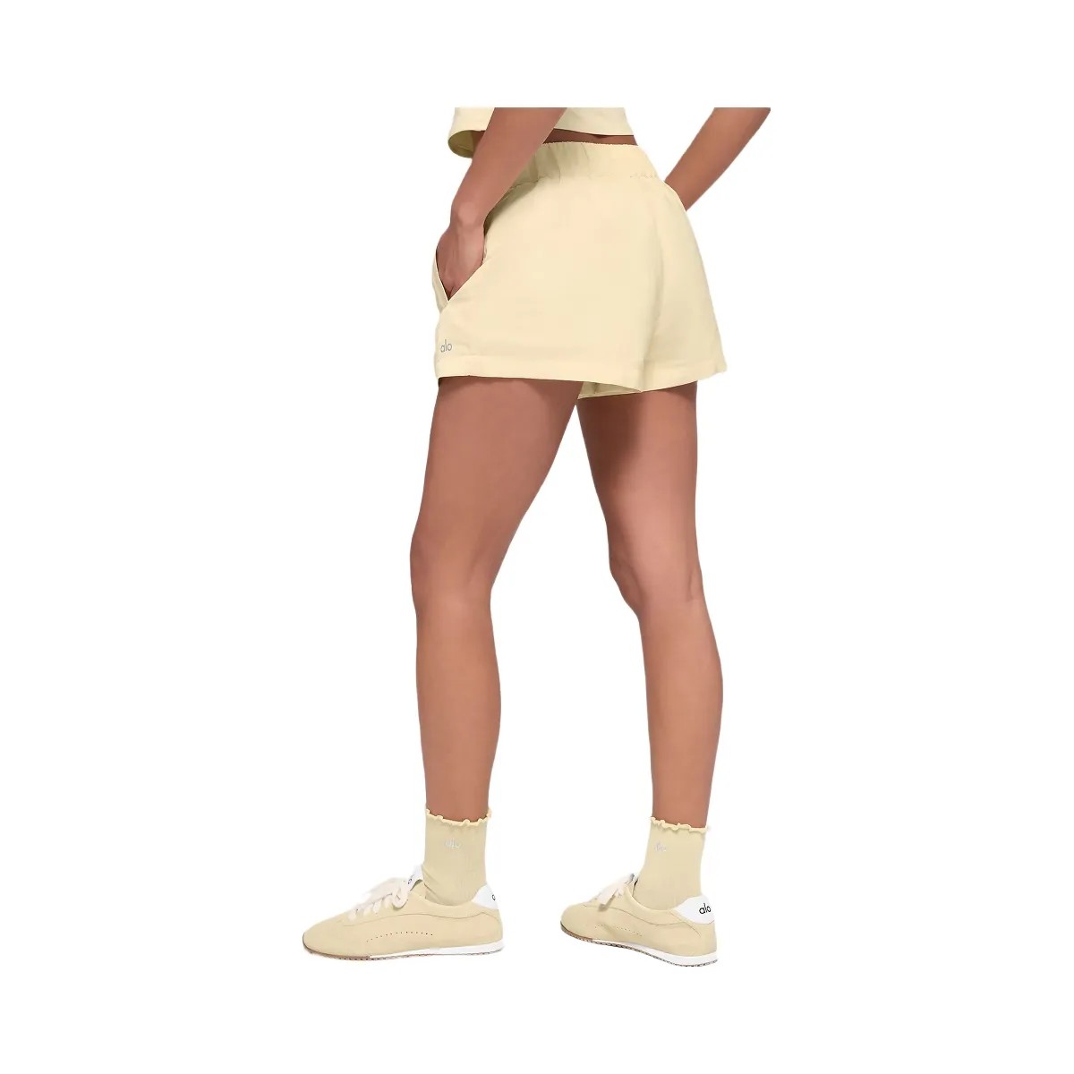 Alo Women's High-Waist Socialite Short - Candlelight Yellow - HypeFly India View 3