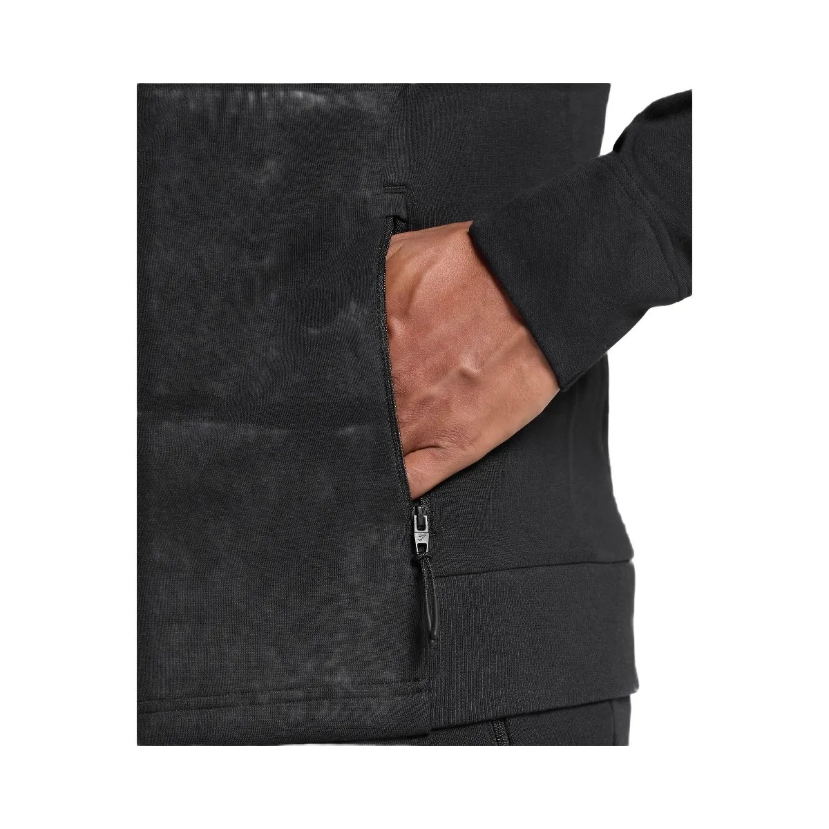 Gymshark Interlock Tech Zip Up Hoodie - Black - HypeFly India View 5