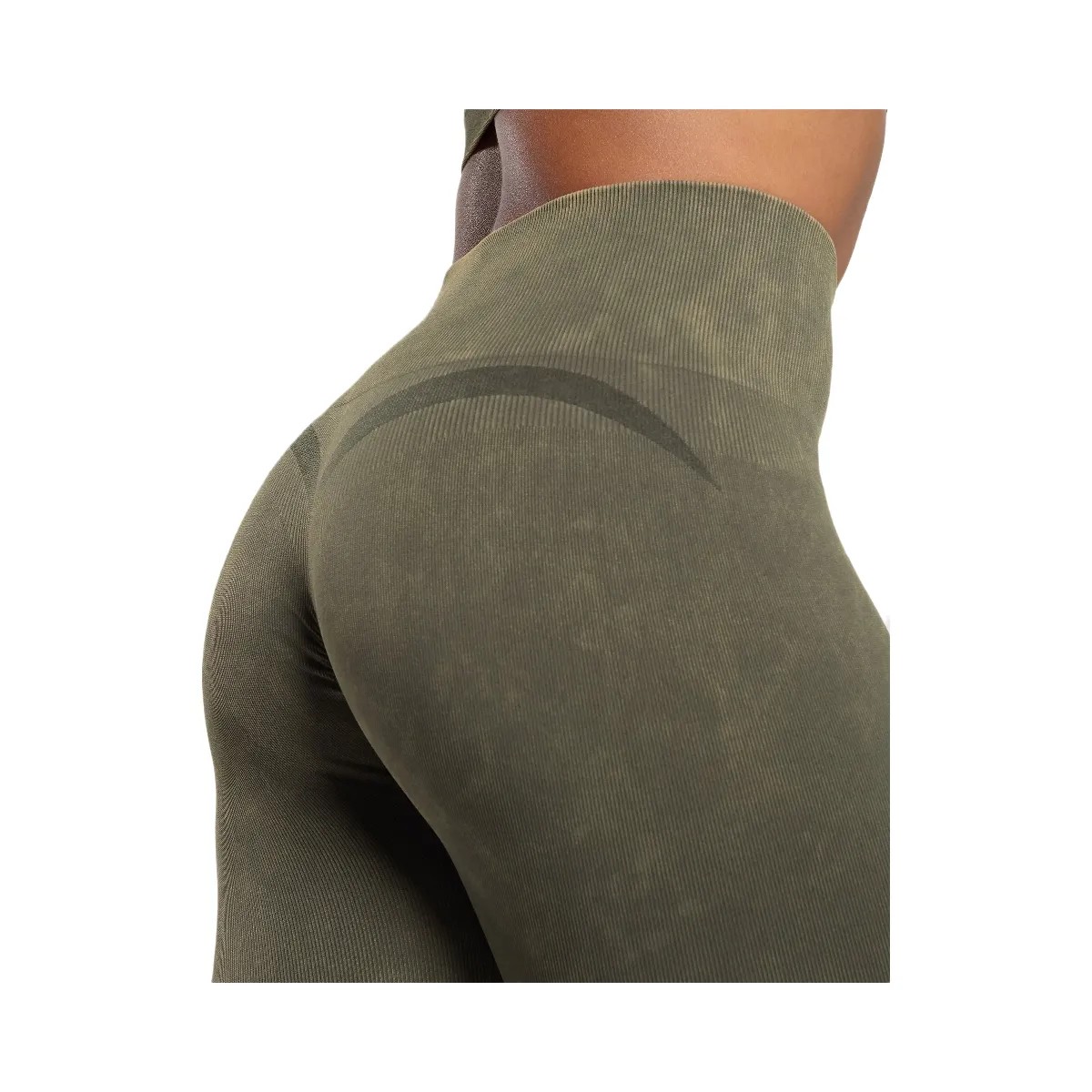 Gymshark Gains Seamless Leggings - Strength Green - HypeFly India View 5