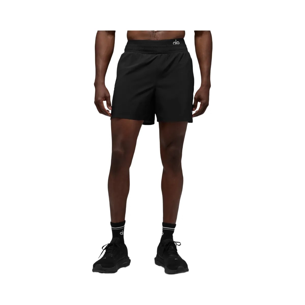 Alo Men's 5" Traction Running Short - Black - HypeFly India View 4