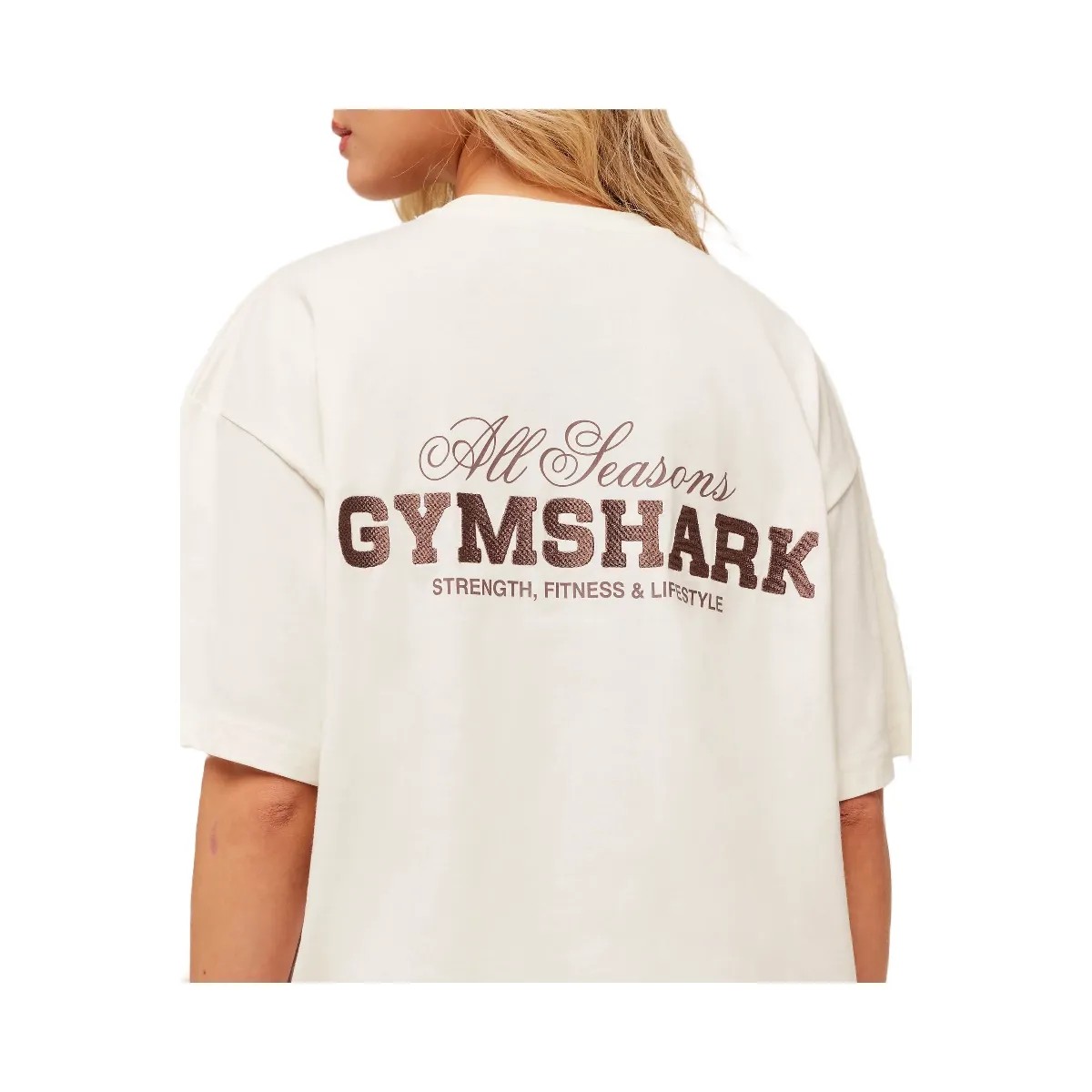 Gymshark All Seasons Graphic Short Sleeve T-Shirt - GS Soft White - HypeFly India View 4