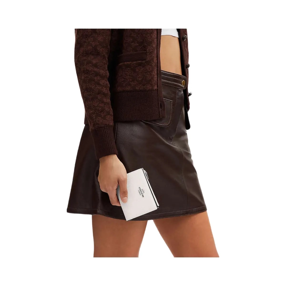 Coach Bifold Wallet Crossgrain Leather-Silver-Chalk - HypeFly India View 3