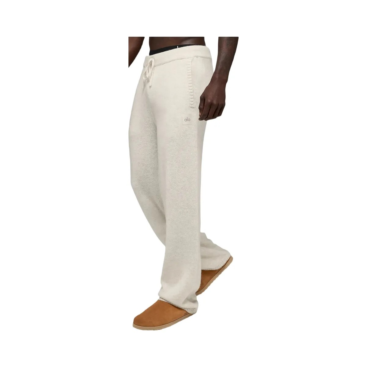 Alo Men's Wool Cashmere New Class Sweatpant - Bone Heather - HypeFly India View 3
