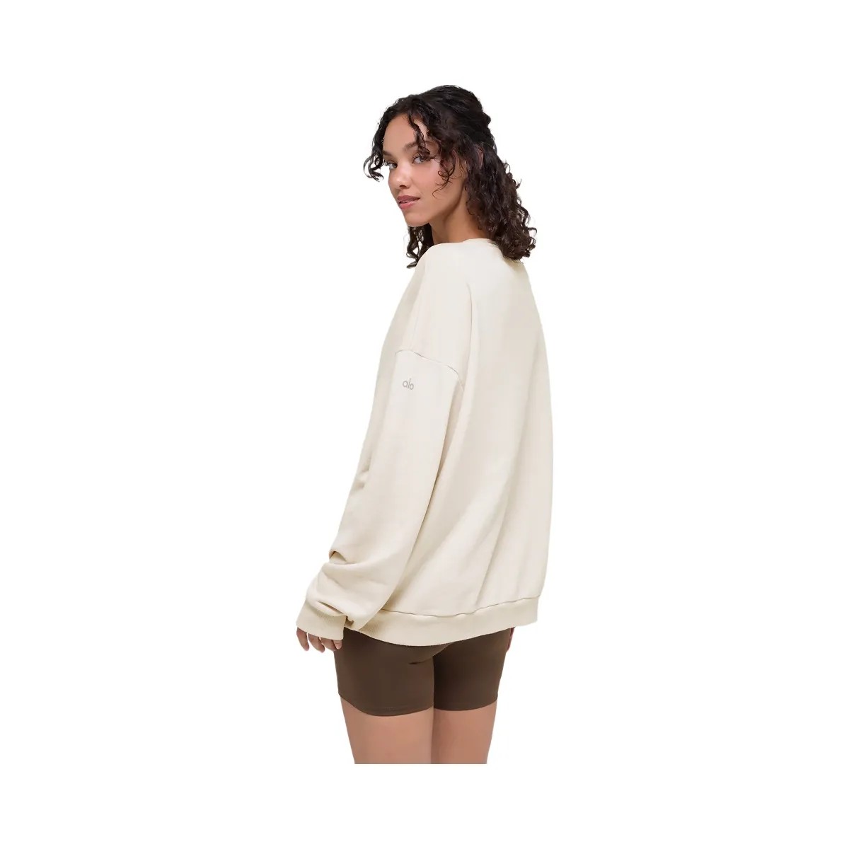 Alo Women's Chill Crew Neck Pullover - Bone - HypeFly India View 4