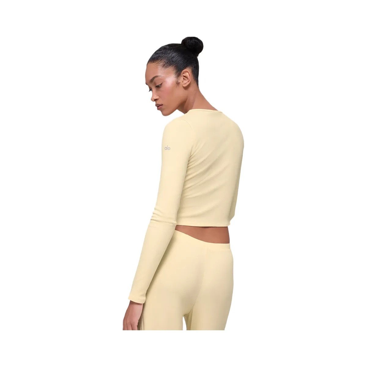 Alo Women's Dreamlight Long Sleeve Top - Candlelight Yellow - HypeFly India View 2