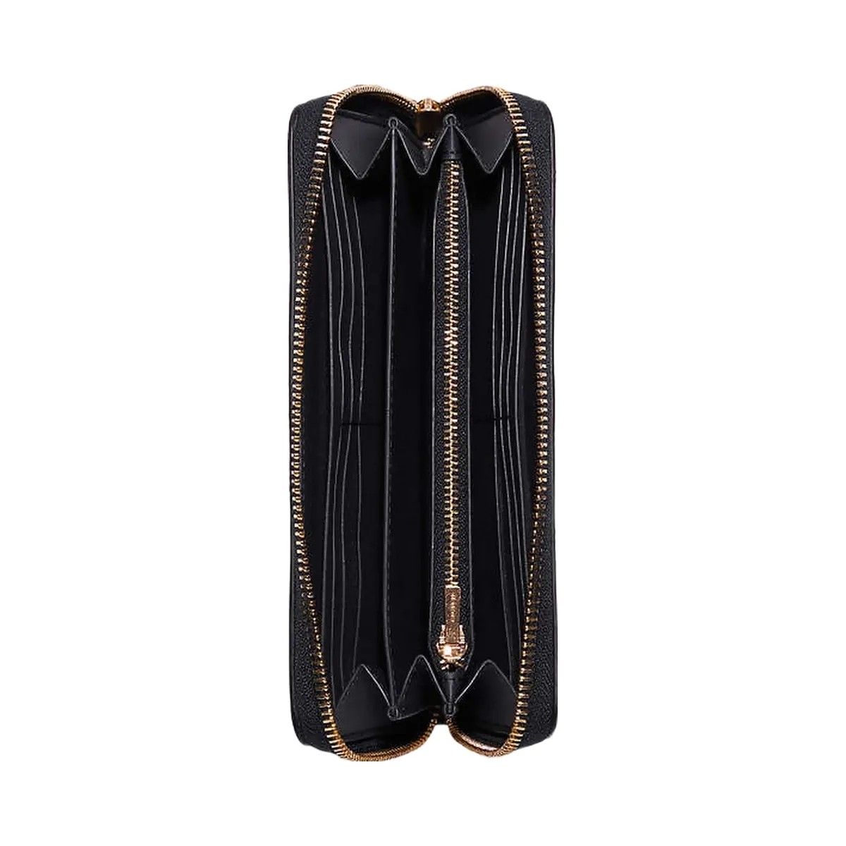 Coach Long Zip Around Wallet Pebbled Leather-Gold-Midnight - HypeFly India View 1