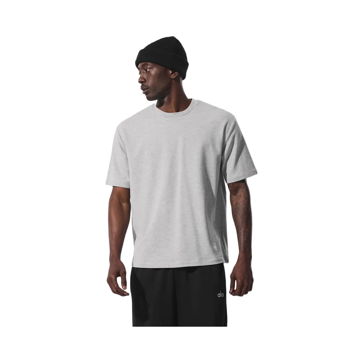 Alo Men's Double Take Short Sleeve - Athletic Heather Grey - HypeFly India View 1
