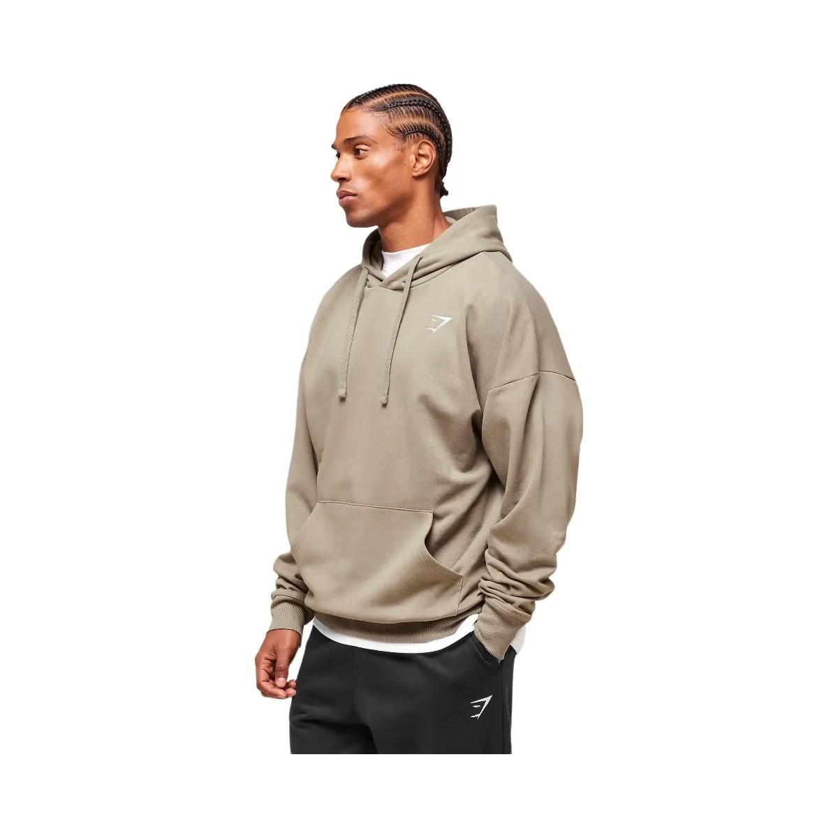 Gymshark Crest Oversized Hoodie - Linen Brown - HypeFly India View 2