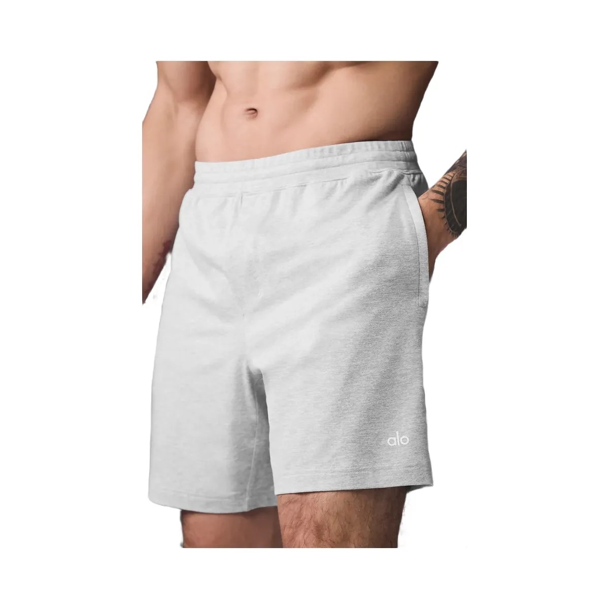 Alo Men's 7" Conquer React Performance Short - Athletic Heather Grey - HypeFly India View 3
