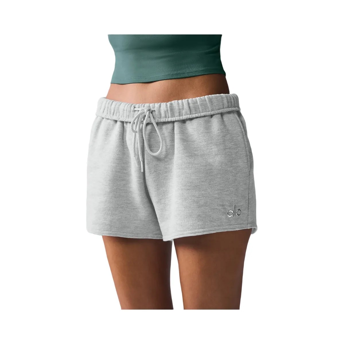 Alo Women's Accolade Short - Athletic Heather Grey - HypeFly India View 4