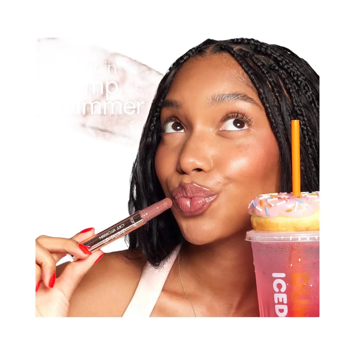 Tarte tarte x Dunkin' Vanilla Icing Maracuja Juicy Lip Plump Shimmer Glass - HypeFly India View 4