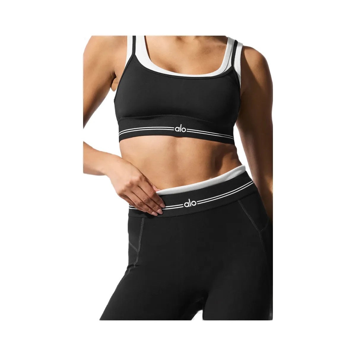 Alo Women's Airbrush High-Waist 7/8 Better Together Legging - Black/White - HypeFly India View 3