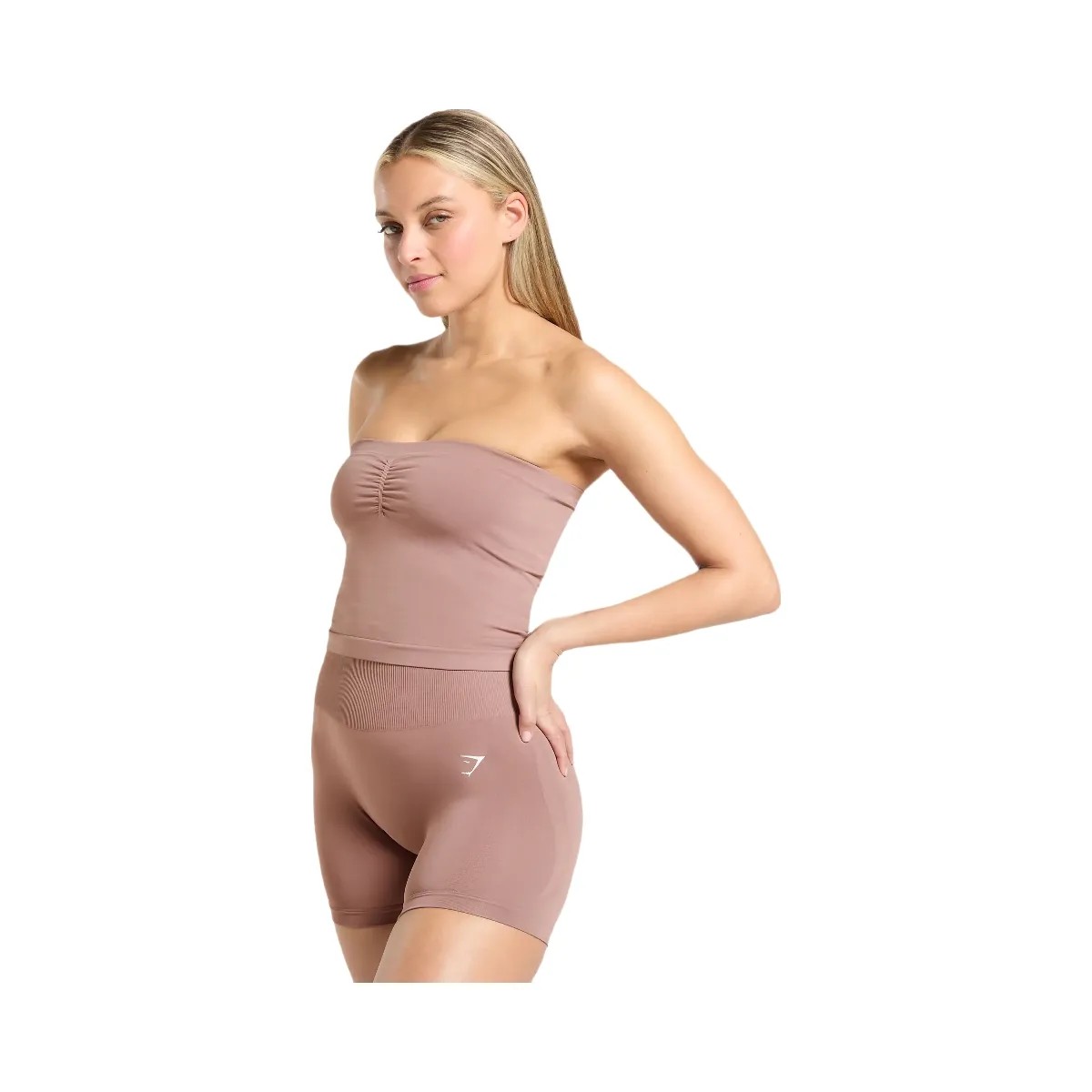 Gymshark Everyday Seamless Midi Tube Top - Chestnut Pink - HypeFly India View 3
