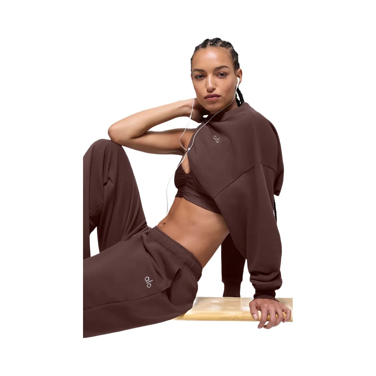 Alo Women's Accolade Crew Neck Pullover - Brownstone - HypeFly India View 5