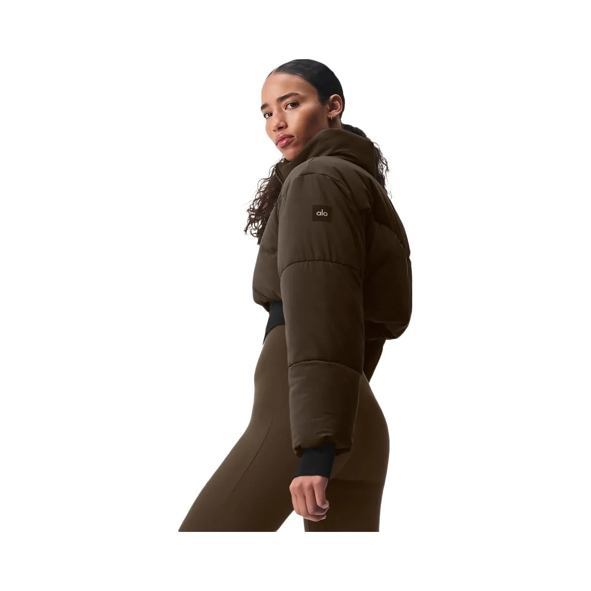 Alo Women's Main Act Corset Puffer - Espresso/Black - HypeFly India View 2