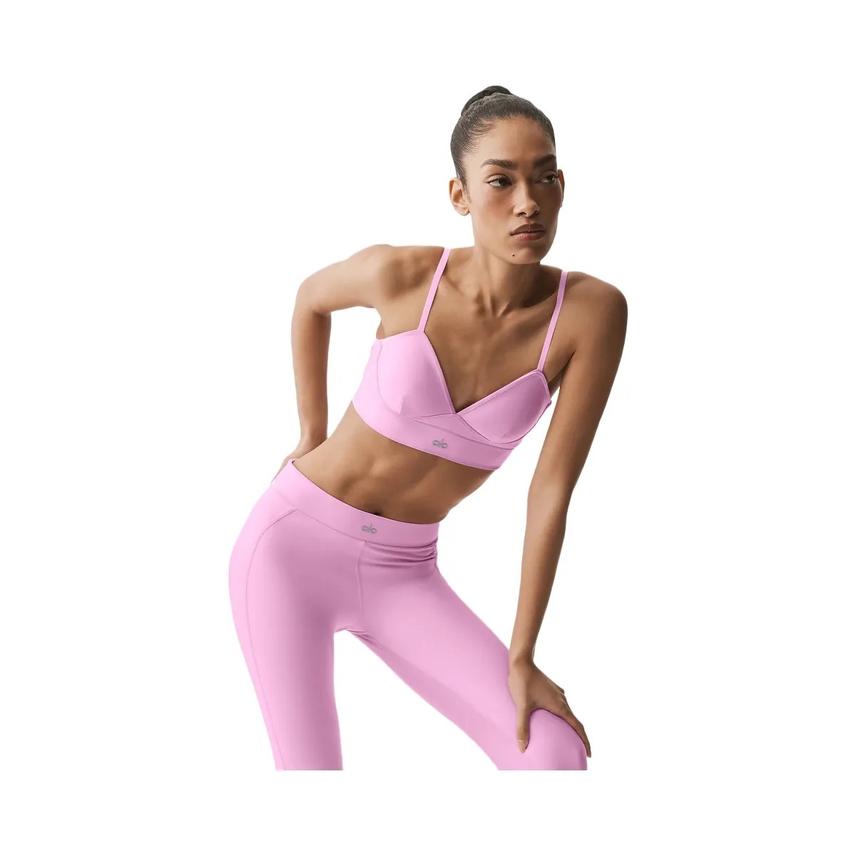 Alo Women's Airlift Love Language Bra - Candy Heart Pink - HypeFly India View 4